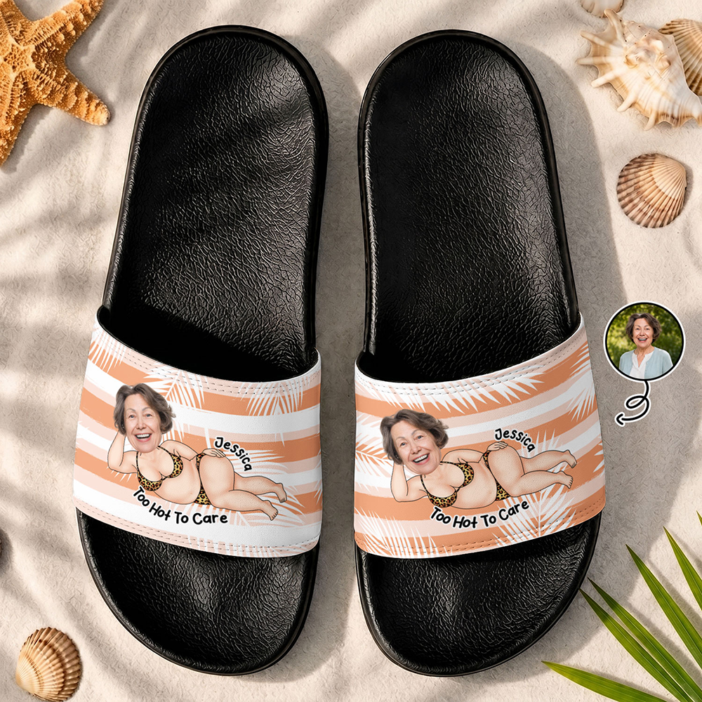 Custom Photo Hawaii Summer Break Sexy Pose Gift For Her, Him - Personalized Unisex Slides