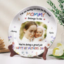 Custom Photo,New Mom,New baby,Gift For Mother,Happy - Custom Photo I'm As Lucky As I Can Be - Personalized Ceramic Plate