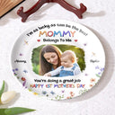 Custom Photo,New Mom,New baby,Gift For Mother,Happy - Custom Photo I'm As Lucky As I Can Be - Personalized Ceramic Plate