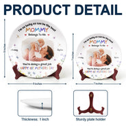 Custom Photo,New Mom,New baby,Gift For Mother,Happy - Custom Photo I'm As Lucky As I Can Be - Personalized Ceramic Plate