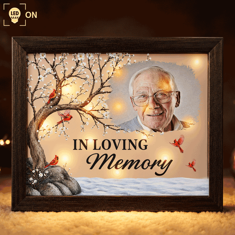 Christmas,Custom Photo,Sympathetic,Family,Memorial,Upload Full Photo - Custom Photo Memorial I'm Always With You - Personalized LED Light Shadow Box