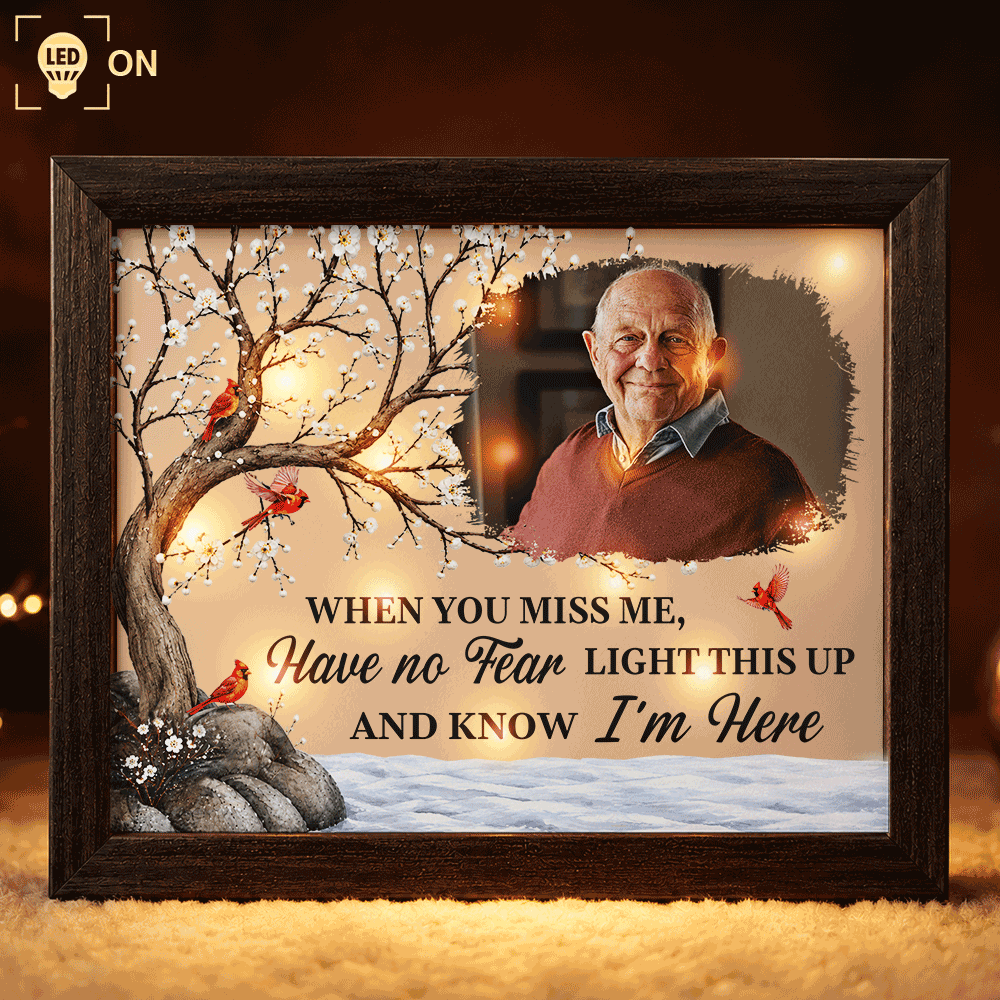 Christmas,Custom Photo,Sympathetic,Family,Memorial,Upload Full Photo - Custom Photo Memorial I'm Always With You - Personalized LED Light Shadow Box