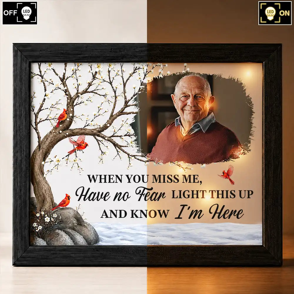 Christmas,Custom Photo,Sympathetic,Family,Memorial,Upload Full Photo - Custom Photo Memorial I'm Always With You - Personalized LED Light Shadow Box