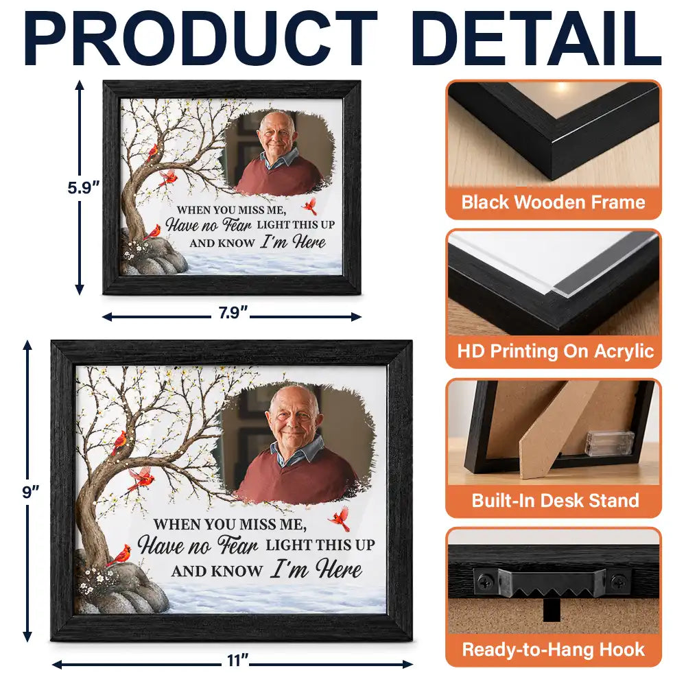Christmas,Custom Photo,Sympathetic,Family,Memorial,Upload Full Photo - Custom Photo Memorial I'm Always With You - Personalized LED Light Shadow Box