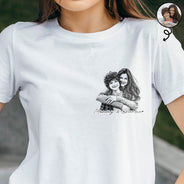 Custom Photo,Gift For Father,Gift For Mother,Family,Happy,Non-Eng,Photo - Pencil Sketch,Playful - Custom Photo Pencil Sketch Family Dog Cat Portrait - Personalised T Shirt