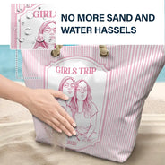 Custom Photo, Art Design, Summer, Gift For Bestie, Confident, Photo - Pencil Sketch - Remove BG - Custom Photo Pencil Sketch Girls Trip Bestie - Personalized Beach Bag