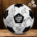Gift For Father,Custom Photo,Dad - Children,Football (Soccer),Non-Eng,Photo - Pencil Sketch,Proud - Custom Photo Pencil Sketch I Scored The Best Dad - Personalized Soccer Ball