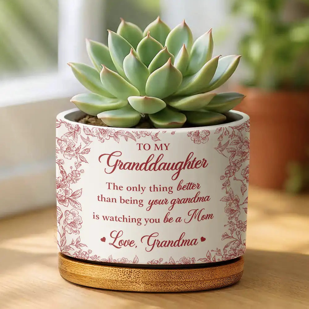 Mom - Daughters (Adult),Grandma - Grandkids,Love - Custom Photo Pencil Sketch The Only Thing Better Than Being Your Mother - Personalized Ceramic Plant Pot