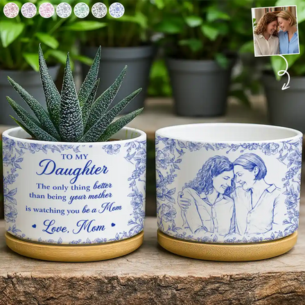 Custom Photo Pencil Sketch The Only Thing Better Than Being Your Mother - Personalized Ceramic Plant Pot
