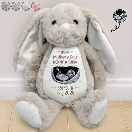 Custom Photo See You In 2026 Baby Expecting - Personalized Soft Toy Bunny