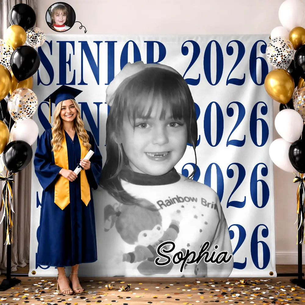 Custom Photo Senior Vintage Portrait - Personalized Backdrop
