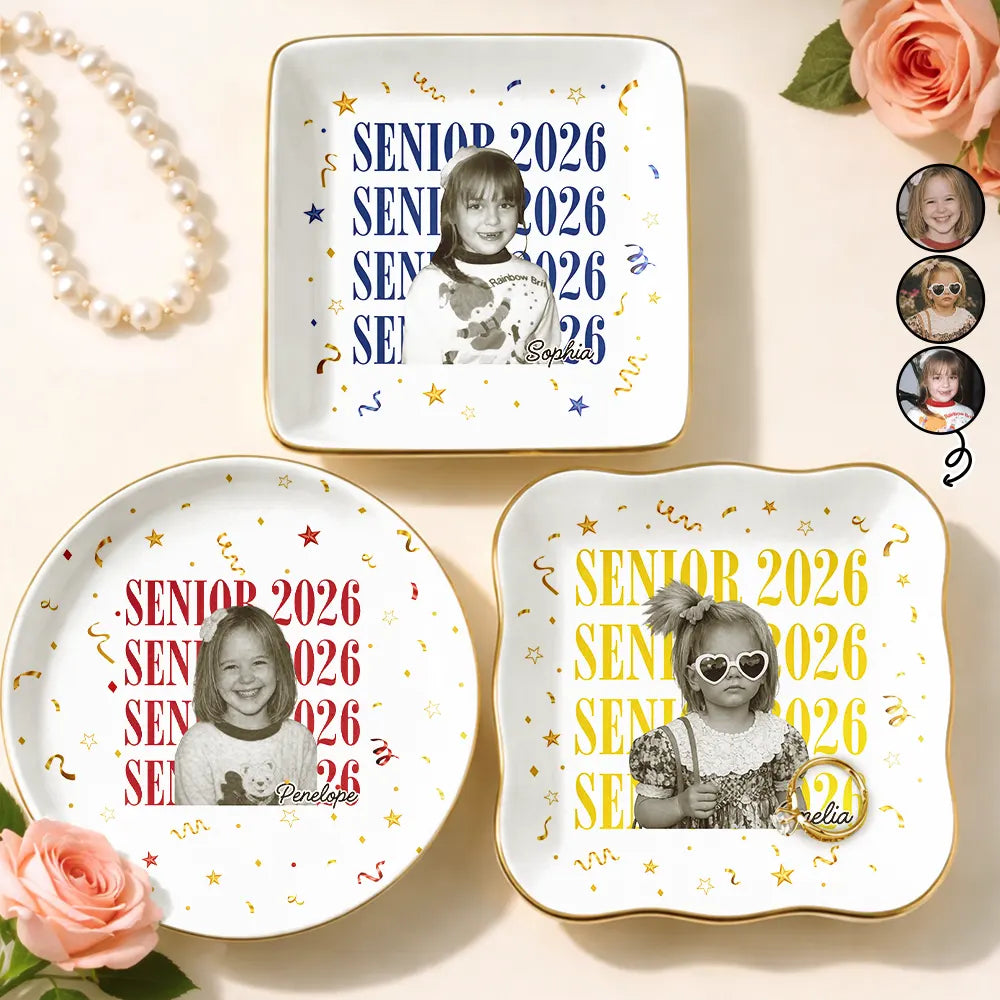 Custom Photo Senior Vintage Portrait - Personalized Ring Dish