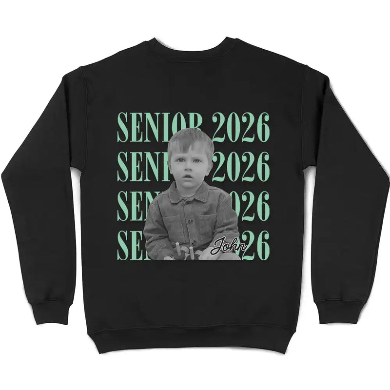 Graduation,Happy,Photo,Proud - Custom Photo Senior Vintage Portrait - Personalized T Shirt