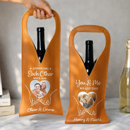 Gift For Couples,Gift For Husband,Gift For Wife,Gift For Boyfriend,Gift For Girlfriend,Love,Photo - Custom Photo You And Me We Got This - Personalized Leather Wine Bag