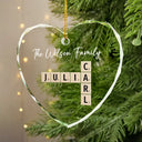 Family - Custom Family Name Crossword Scrabble - Personalized Glass Ornament