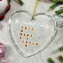 Family - Custom Family Name Crossword Scrabble - Personalized Glass Ornament