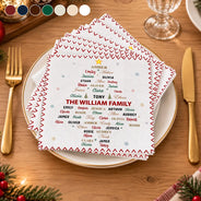 Sentimental,Christmas,Family,Custom Text - Custom Family Names Christmas - Personalized Cocktail Napkins