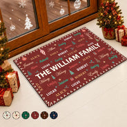 Sentimental,Christmas,Family,Custom Text - Custom Family Names Christmas - Personalized Doormat