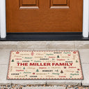Sentimental,Christmas,Family,Custom Text - Custom Family Names Christmas - Personalized Doormat