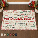 Sentimental,Christmas,Family,Custom Text - Custom Family Names Christmas - Personalized Doormat
