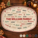 Sentimental,Christmas,Family,Cooking,Custom Text - Custom Family Names Christmas - Personalized Plate