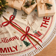 Sentimental,Christmas,Family,Custom Text - Custom Family Names Christmas - Personalized Tree Skirt