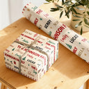 Sentimental,Christmas,Family,Custom Text - Custom Family Names Christmas - Personalized Wrapping Paper