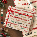 Sentimental,Christmas,Family,Custom Text - Custom Family Names Christmas - Personalized Wrapping Paper