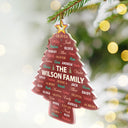Sentimental,Christmas,Family,Custom Text - Custom Family Names Christmas Tree - Personalized Custom Shaped Acrylic Ornament