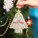 Sentimental,Christmas,Family,Custom Text - Custom Family Names Christmas Tree - Personalized Custom Shaped Acrylic Ornament