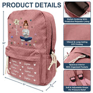 Back To School, Family, Confident, Vector - Custom Name Birth Flower Cartoon Character - Personalized Corduroy Backpack