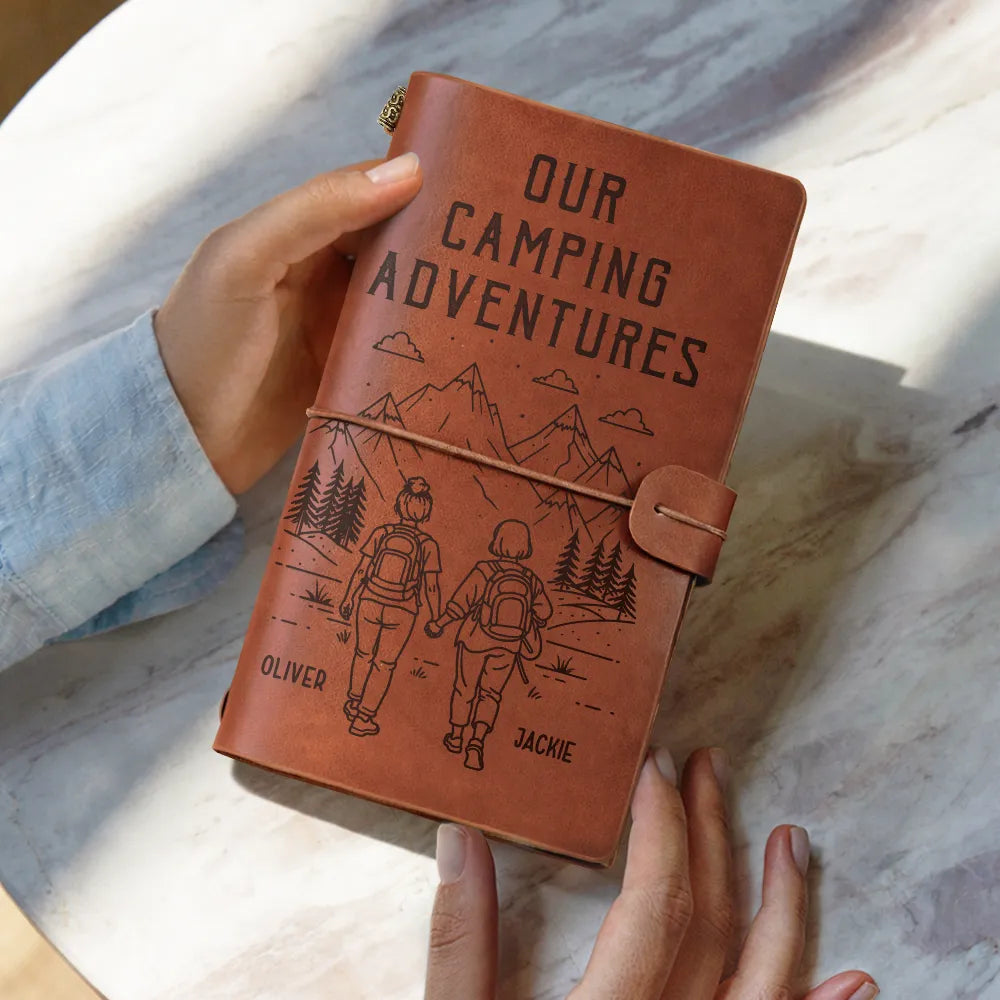 The Adventure Book Of Happy Couple - Personalized Leather Vintage Journal