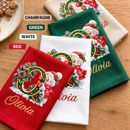 Top Market,Sentimental,Christmas,Family,Icon - Custom Name Christmas Snowman Initial Monogram Gift For Family - Personalized Reusable Napkin