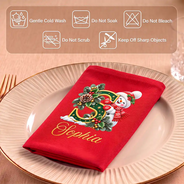 Top Market,Sentimental,Christmas,Family,Icon - Custom Name Christmas Snowman Initial Monogram Gift For Family - Personalized Reusable Napkin