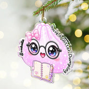 Playful,Christmas,Gift For Kids,Icon - Custom Name Cute Dumpling Character Squishy Hunting Gift For Kids - Personalized Custom Shaped Acrylic Ornament