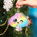 Playful,Christmas,Gift For Kids,Icon - Custom Name Cute Dumpling Character Squishy Hunting Gift For Kids - Personalized Custom Shaped Acrylic Ornament