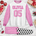 Baseball,Playful,Christmas,Gift For Kids,Custom Text-Custom Name Ice Cream Drip For Baseball Basketball Football Lovers - Personalized Kid Pajamas Set