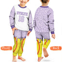 Baseball,Playful,Christmas,Gift For Kids,Custom Text-Custom Name Ice Cream Drip For Baseball Basketball Football Lovers - Personalized Kid Pajamas Set