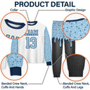 Baseball,Playful,Christmas,Gift For Kids,Custom Text-Custom Name Ice Cream Drip For Baseball Basketball Football Lovers - Personalized Kid Pajamas Set