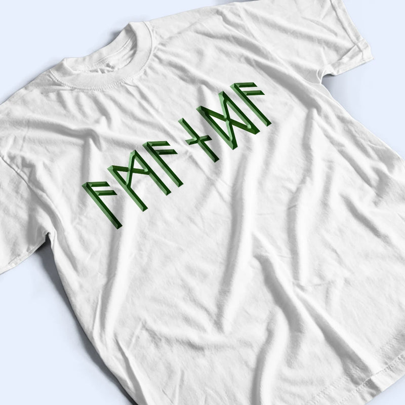 Gift For Yourself,Happy - Custom Name In Viking Runes Warrior Camping Hiking - Personalized T Shirt