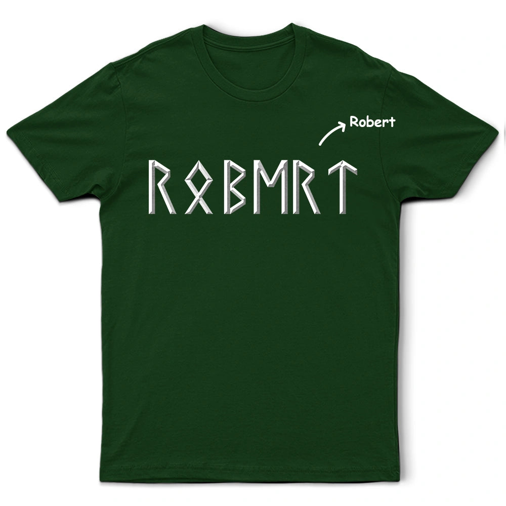 Custom Name In Viking Runes Warrior Camping Hiking - Personalized T Shirt