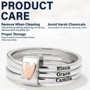 Gift For Wife,Gift For Girlfriend,Gift For Yourself,Gift For Women,Gift For Mother,New Mom,Gift For Bestie,Gift For Sisters,Happy - Custom Name Jelwery For Women Girlfriend Wife Mom And Besties - Personalized Heart Stacking Rings