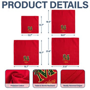 Top Market,Sentimental,Christmas,Family,Icon - Custom Name Monogram Christmas Holly Wreath Family Gift - Personalized Reusable Napkin