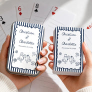 Romantic,Gift For Couples,Wedding,Icon,Custom Text - Custom Name Wedding Minimal Stripes Guest Book - Personalized Playing Cards