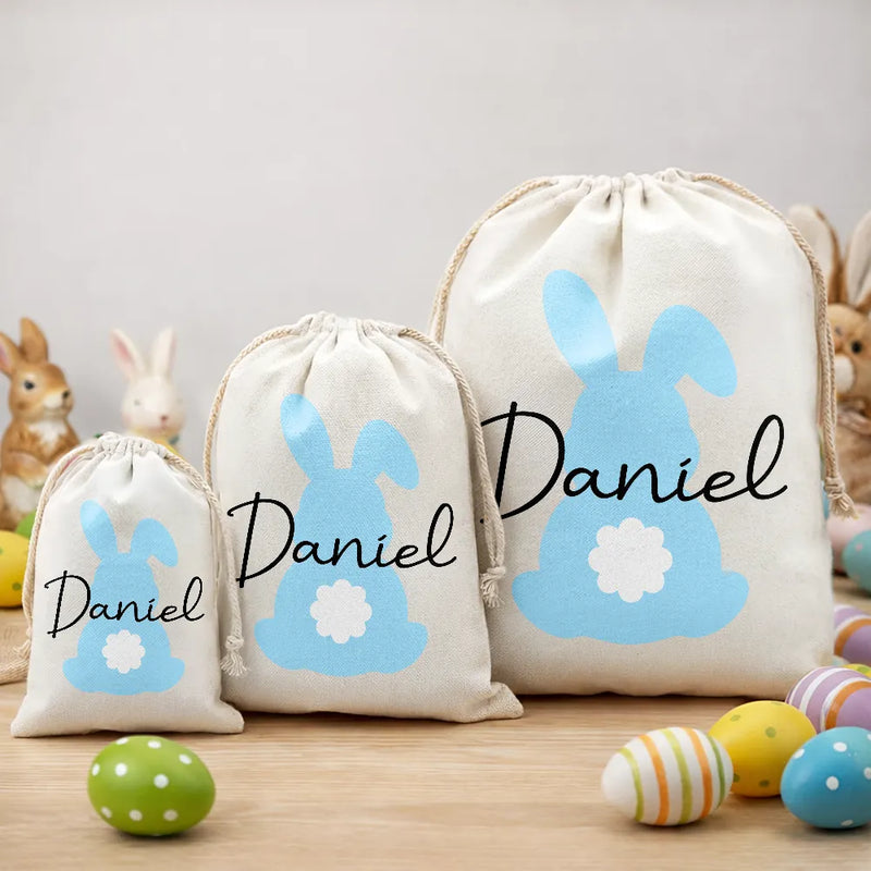 Grandpa,Gift For Kids,Grandma,Grandkids,Gift For Grandkids,Parents,Dad,Mom,Children - Custom Name With Backside Bunny - Personalized Favor Bag