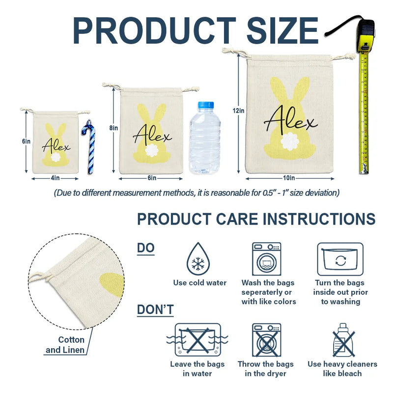 Grandpa,Gift For Kids,Grandma,Grandkids,Gift For Grandkids,Parents,Dad,Mom,Children - Custom Name With Backside Bunny - Personalized Favor Bag