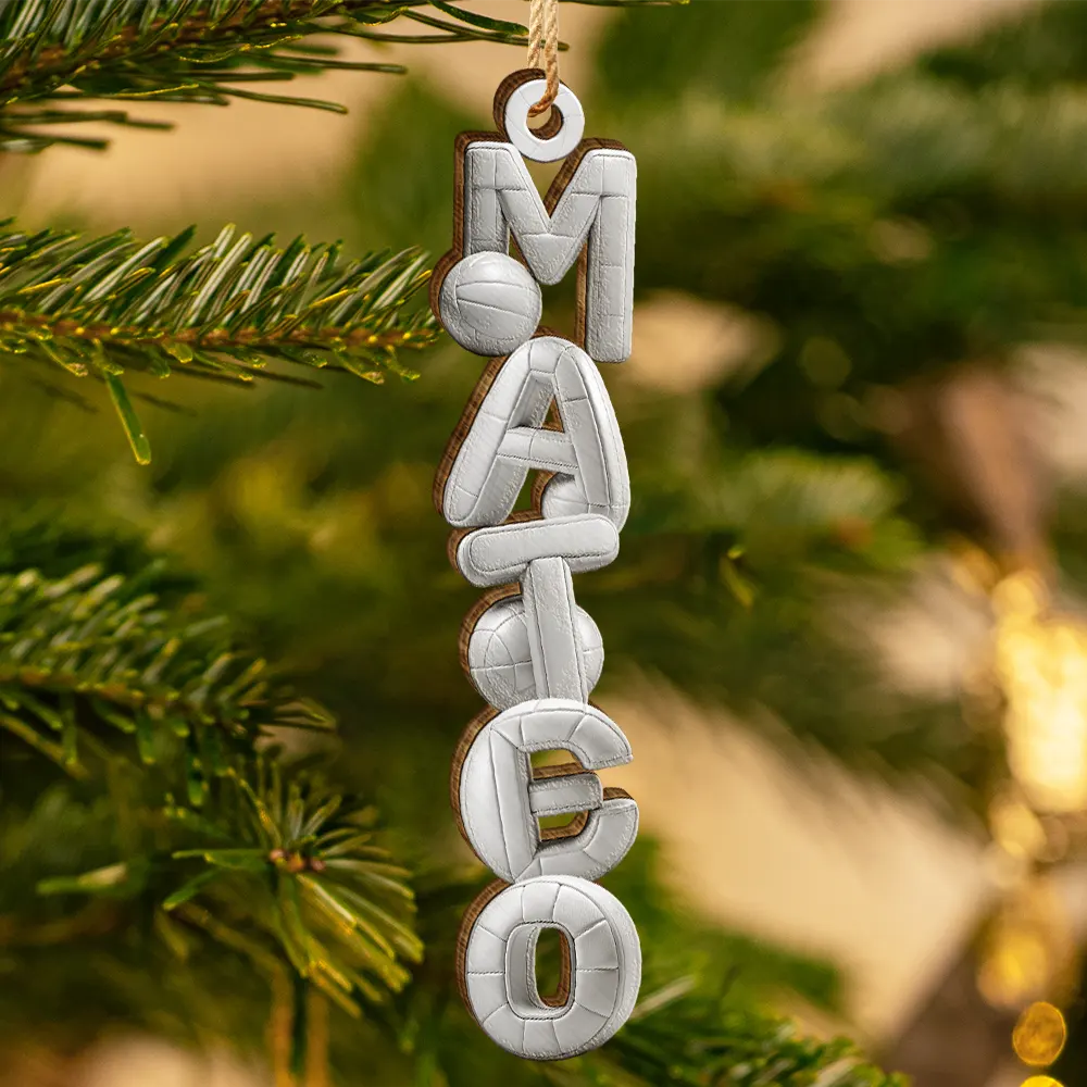 Top Market,Baseball,Playful,Christmas,Gift For Kids,Icon - Custom Name With Sport Alphabet - Personalized Custom Shaped Wooden Ornament