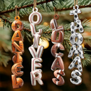 Top Market,Baseball,Playful,Christmas,Gift For Kids,Icon - Custom Name With Sport Alphabet - Personalized Custom Shaped Wooden Ornament
