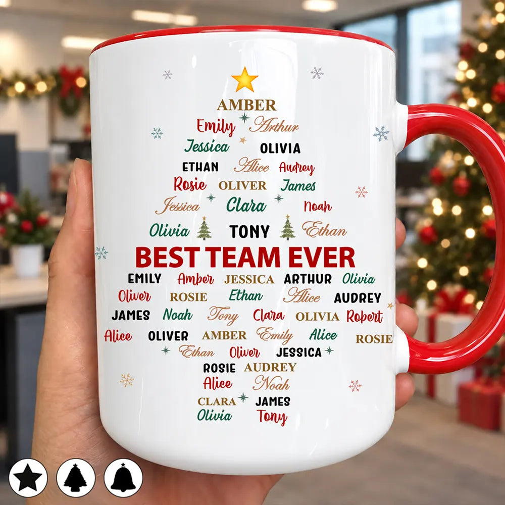 Grateful,Gift For Colleagues,Christmas,Custom Text - Custom Names Best Team Ever Word Art Gift For Coworker Team Boss - Personalized Accent Mug