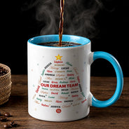 Grateful,Gift For Colleagues,Christmas,Custom Text - Custom Names Best Team Ever Word Art Gift For Coworker Team Boss - Personalized Accent Mug